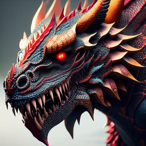  Dragon gigante con 5 cabezas que escupe fuego rayos hielo y rocas hyperrealistic, full body, detailed clothing, highly detailed, cinematic lighting, stunningly beautiful, intricate, sharp focus, f/1. 8, 85mm, (centered image composition), (professionally color graded), ((bright soft diffused light)), volumetric fog, trending on instagram, trending on tumblr, HDR 4K, 8K