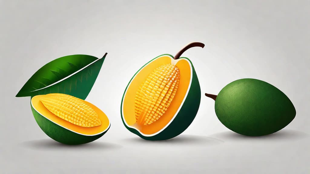  minimalistic icon of Juicy and Ripe Mango, flat style, on a white background