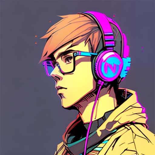 nvinkpunk nerd boy with a headset