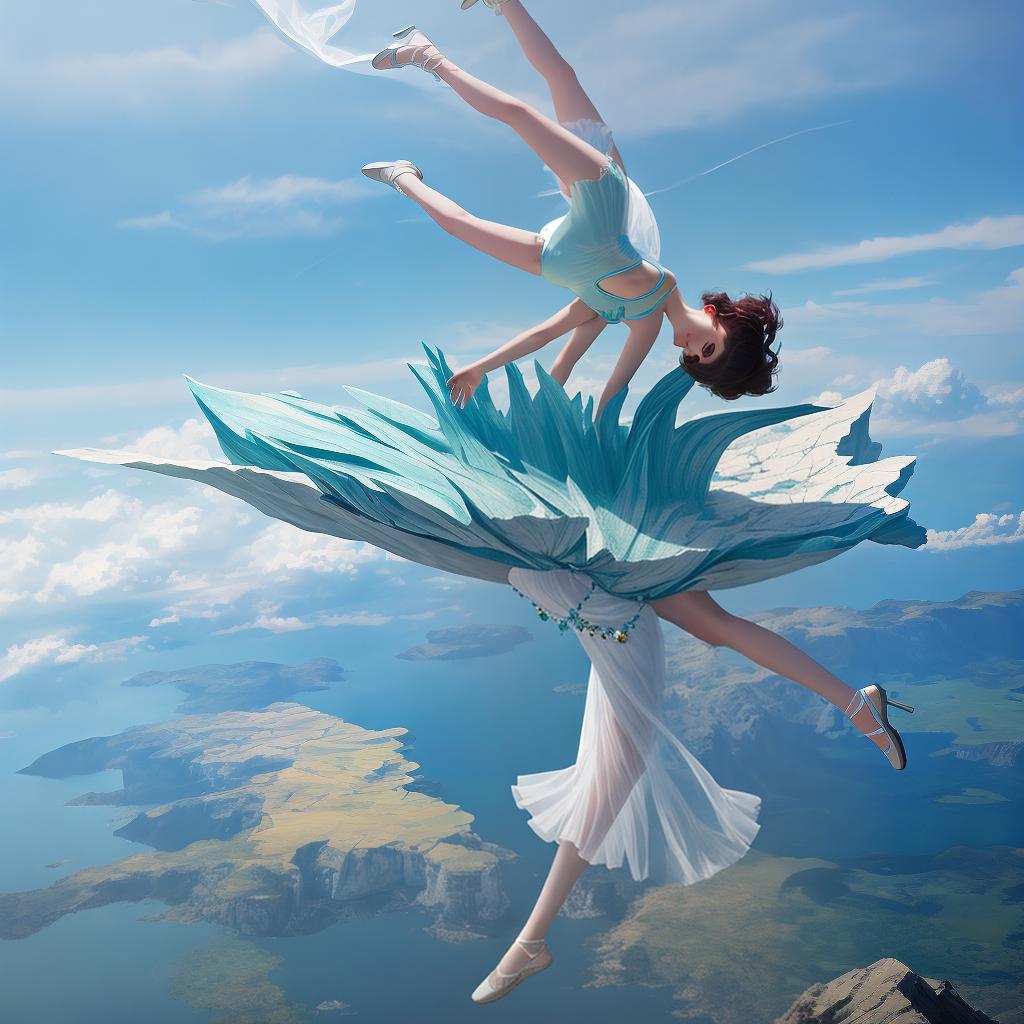  with surrealistic elements, Capture a dreamlike realm where gravity dances in reverse, revealing whimsical landscapes suspended in an ethereal ballet.