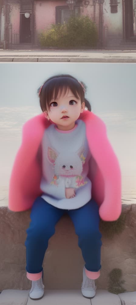 redshift style LITTLE GIRL ANIMÉ STYLE, porealistic, high quality, highly detailed, cinematic lighting, intricate, sharp focus, f/1. 8, 85mm, (centered image composition), (professionally color graded), ((bright soft diffused light)), volumetric fog, trending on instagram, HDR 4K, 8K