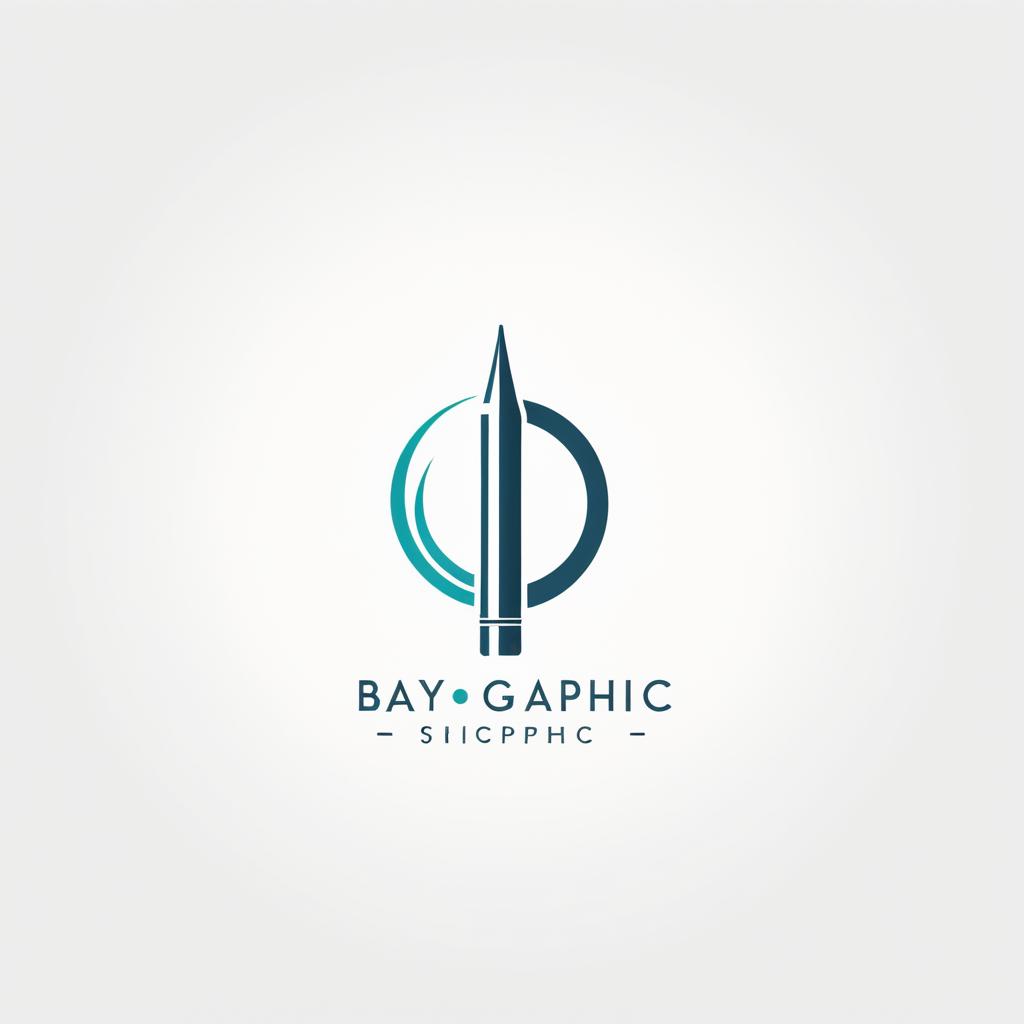  Logo, Minimalist pencil logo of bay graphic