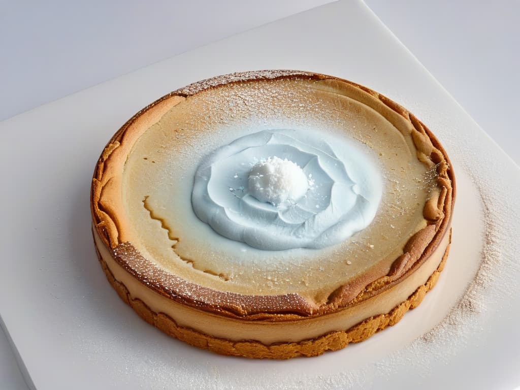  A closeup, ultradetailed image of a delicate crystal of sea salt resting on top of a perfectly goldenbrown cookie, showcasing the intricate texture and shine of the salt against the backdrop of the baked treat. The salt crystal glistens under a soft, natural light, highlighting its irregular shape and the way it enhances the visual appeal of the cookie. This minimalist yet visually striking image captures the essence of using salt in pastry to elevate flavors, inviting the audience to appreciate the artistry and attention to detail in culinary practices. hyperrealistic, full body, detailed clothing, highly detailed, cinematic lighting, stunningly beautiful, intricate, sharp focus, f/1. 8, 85mm, (centered image composition), (professionally color graded), ((bright soft diffused light)), volumetric fog, trending on instagram, trending on tumblr, HDR 4K, 8K