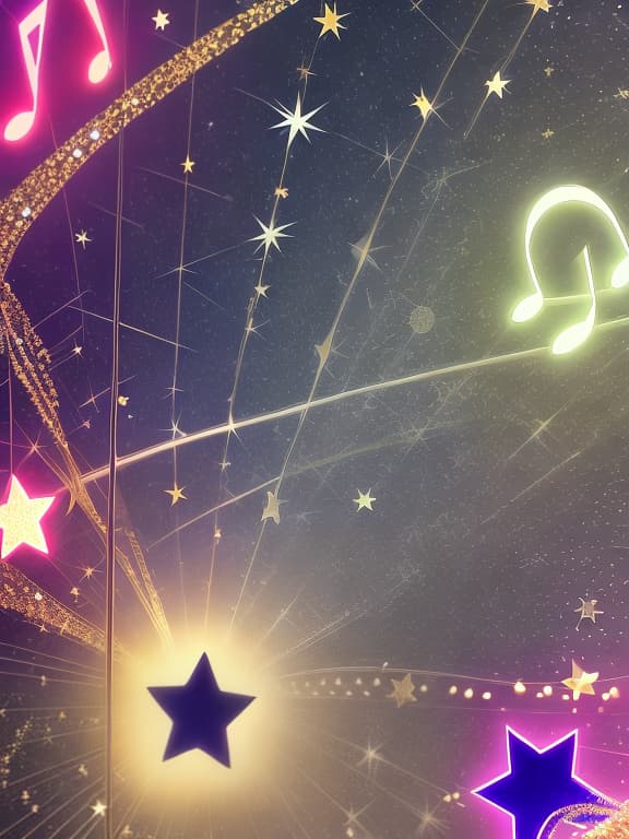  Cute musical notes and sparkling stars and gems wallpaper