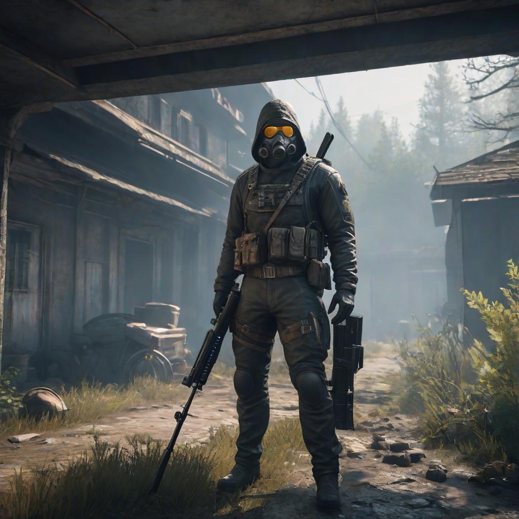  The beginning of Stalker's game. hyperrealistic, full body, detailed clothing, highly detailed, cinematic lighting, stunningly beautiful, intricate, sharp focus, f/1. 8, 85mm, (centered image composition), (professionally color graded), ((bright soft diffused light)), volumetric fog, trending on instagram, trending on tumblr, HDR 4K, 8K