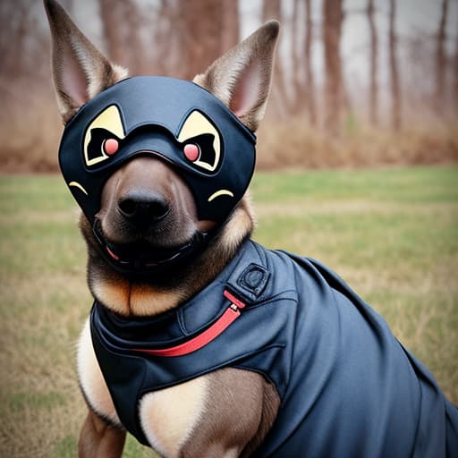  A pincher dog with ninja mask