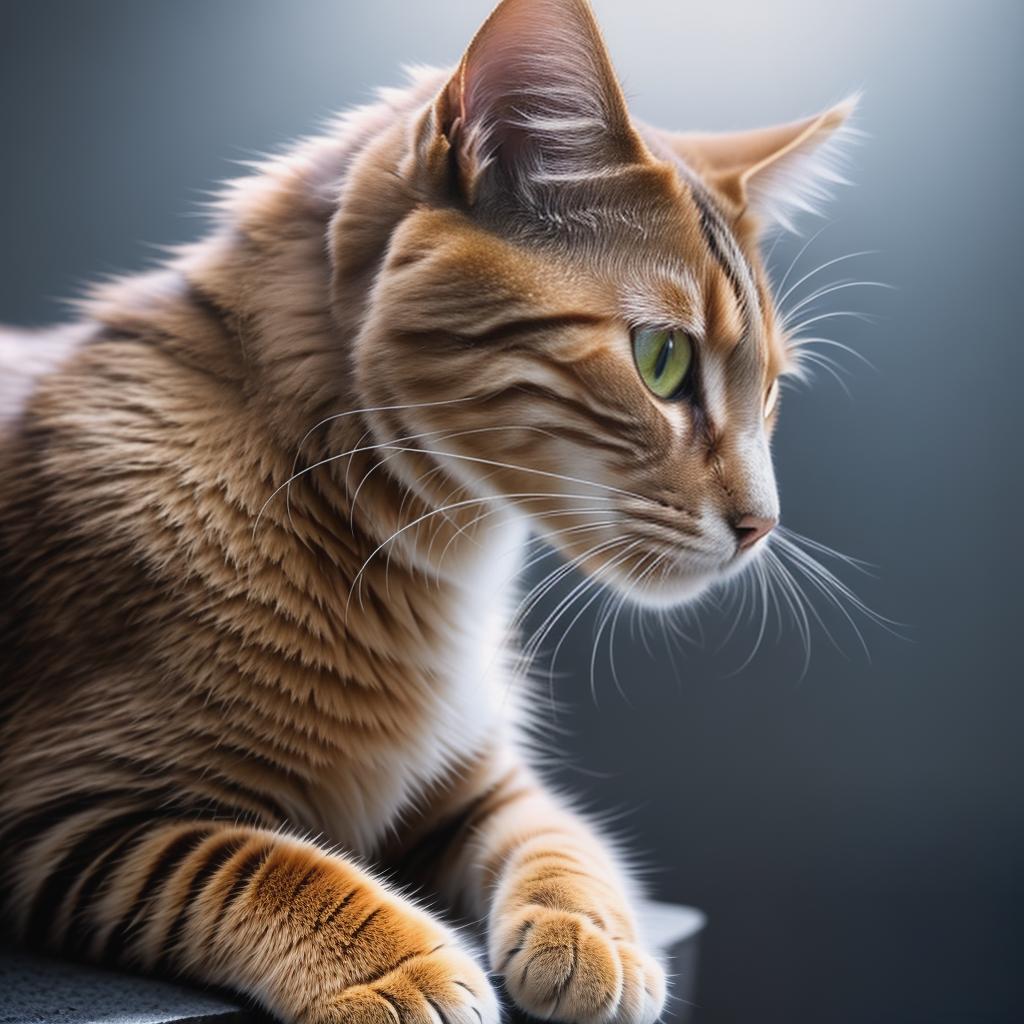  @PB_ImgGenBot Cat hyperrealistic, full body, detailed clothing, highly detailed, cinematic lighting, stunningly beautiful, intricate, sharp focus, f/1. 8, 85mm, (centered image composition), (professionally color graded), ((bright soft diffused light)), volumetric fog, trending on instagram, trending on tumblr, HDR 4K, 8K