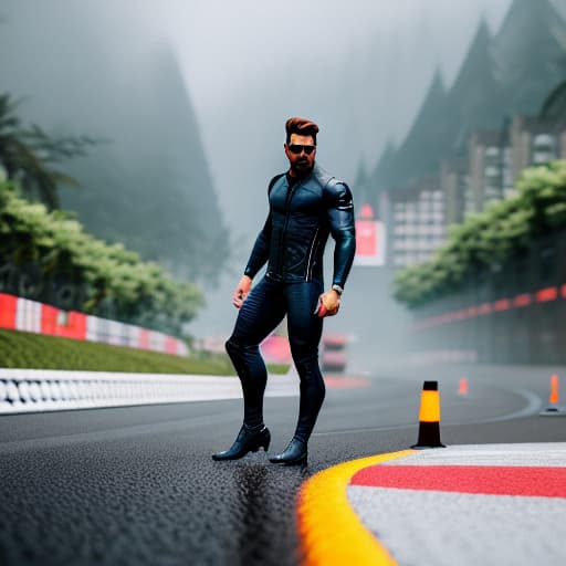  Asphalt 9 legend hyperrealistic, full body, detailed clothing, highly detailed, cinematic lighting, stunningly beautiful, intricate, sharp focus, f/1. 8, 85mm, (centered image composition), (professionally color graded), ((bright soft diffused light)), volumetric fog, trending on instagram, trending on tumblr, HDR 4K, 8K