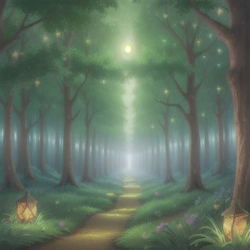  Magical lights in a forest