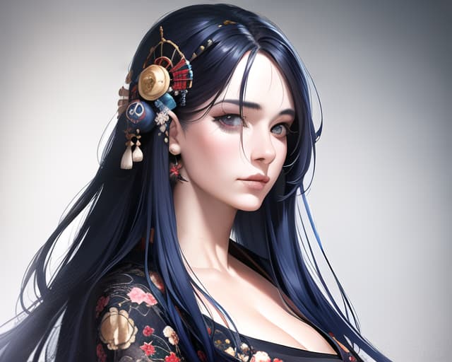  Blue hair, long hair, kimono, dark personality, (Masterpiece, BestQuality:1.3), (ultra detailed:1.2), (hyperrealistic:1.3), (RAW photo:1.2),High detail RAW color photo, professional photograph, (Photorealistic:1.4), (realistic:1.4), ,professional lighting, (japanese), beautiful face, (realistic face)