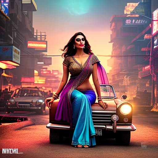 nvinkpunk Bollywood actress in saree hyperrealistic, full body, detailed clothing, highly detailed, cinematic lighting, stunningly beautiful, intricate, sharp focus, f/1. 8, 85mm, (centered image composition), (professionally color graded), ((bright soft diffused light)), volumetric fog, trending on instagram, trending on tumblr, HDR 4K, 8K