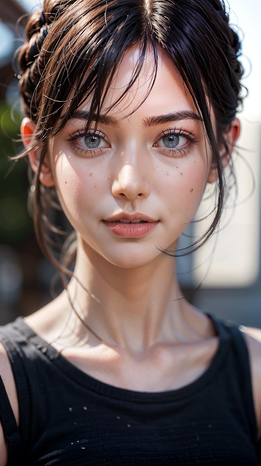  ultra high res, (photorealistic:1.4), raw photo, (realistic face), realistic eyes, (realistic skin), <lora:XXMix9_v20LoRa:0.8>, ((((masterpiece)))), best quality, very_high_resolution, ultra-detailed, in-frame, beautiful eyes, black hair, lovely, center parting, captivating body,, braless, young, 20s, innovative, lifelike,, model, photo, real, provocative, open, zoom