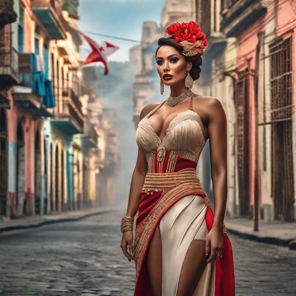  Crea la bandera de cuba hyperrealistic, full body, detailed clothing, highly detailed, cinematic lighting, stunningly beautiful, intricate, sharp focus, f/1. 8, 85mm, (centered image composition), (professionally color graded), ((bright soft diffused light)), volumetric fog, trending on instagram, trending on tumblr, HDR 4K, 8K