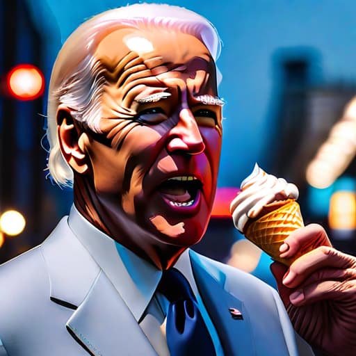  president joe biden of the united states, 8k photorealistic, with mouth open, with tongue sticking out, cinematic lighting, HD, high details, dramatic, trending on artstation, full body, head shot, wearing a cone dunce cap, eating an ice cream cone, film still, stunning photography. Funny, anatomically correct, hyper realistic, super detailed, 4k uhd image, canon eos r3 hyperrealistic, full body, detailed clothing, highly detailed, cinematic lighting, stunningly beautiful, intricate, sharp focus, f/1. 8, 85mm, (centered image composition), (professionally color graded), ((bright soft diffused light)), volumetric fog, trending on instagram, trending on tumblr, HDR 4K, 8K