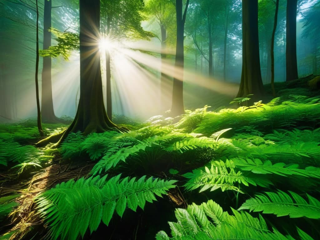  A detailed, ultrahigh resolution image of a lush green forest with sunlight filtering through the canopy, showcasing the beauty and tranquility of nature in its purest form. The image captures the intricate details of the leaves, the play of light and shadow on the forest floor, and the sense of peace and harmony that emanates from the scene. hyperrealistic, full body, detailed clothing, highly detailed, cinematic lighting, stunningly beautiful, intricate, sharp focus, f/1. 8, 85mm, (centered image composition), (professionally color graded), ((bright soft diffused light)), volumetric fog, trending on instagram, trending on tumblr, HDR 4K, 8K