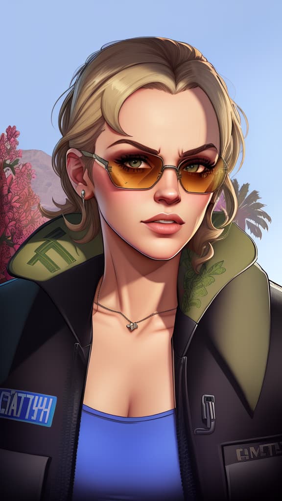  gtav style, (best quality), ((artwork-gta5 heavily stylized)), poster design, detailed, highly detailed, sunglasses, masterpiece, highres