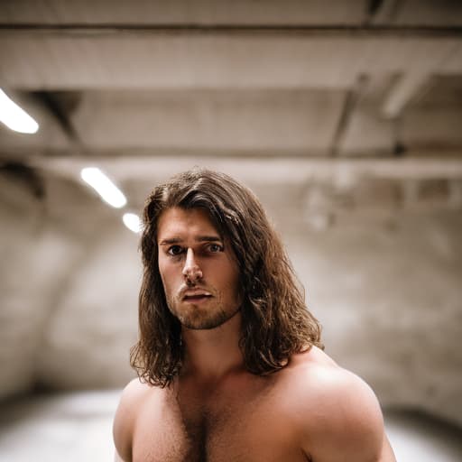 portrait+ style wwe queer brunette hunk dude face