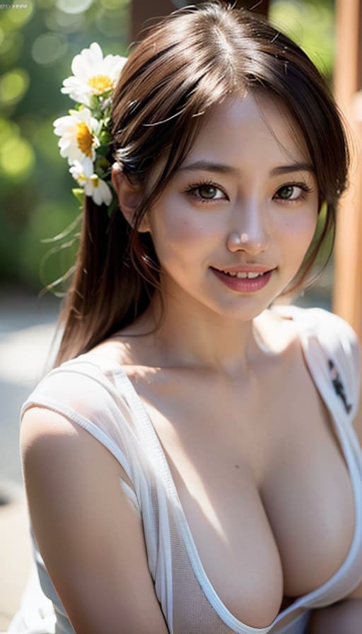  Naked woman, huge breasts, naked face, smile, (Masterpiece, BestQuality:1.3), (ultra detailed:1.2), (hyperrealistic:1.3), (RAW photo:1.2),High detail RAW color photo, professional photograph, (Photorealistic:1.4), (realistic:1.4), ,professional lighting, (japanese), beautiful face, (realistic face)