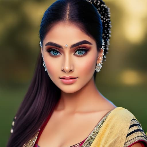 portrait+ style beautiful Indian woman, busty