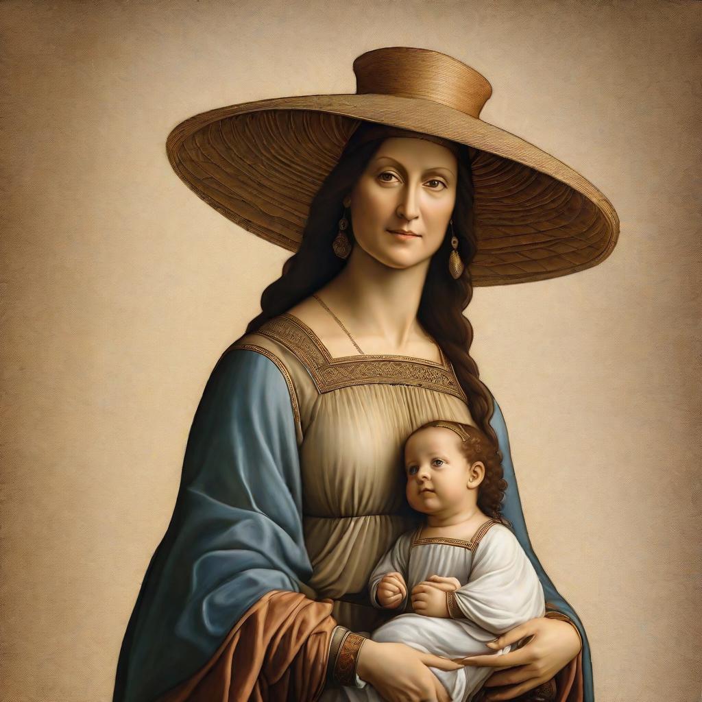  Feliz dia super mamá , high quality high detail painting by leonardo da vinci, hd, photorealistic lighting, style leonardo da vinci hyperrealistic, full body, detailed clothing, highly detailed, cinematic lighting, stunningly beautiful, intricate, sharp focus, f/1. 8, 85mm, (centered image composition), (professionally color graded), ((bright soft diffused light)), volumetric fog, trending on instagram, trending on tumblr, HDR 4K, 8K