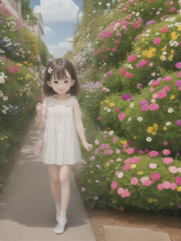  , , , , tiny cute sweet pale small girl not wearing clothing at all, background flowers