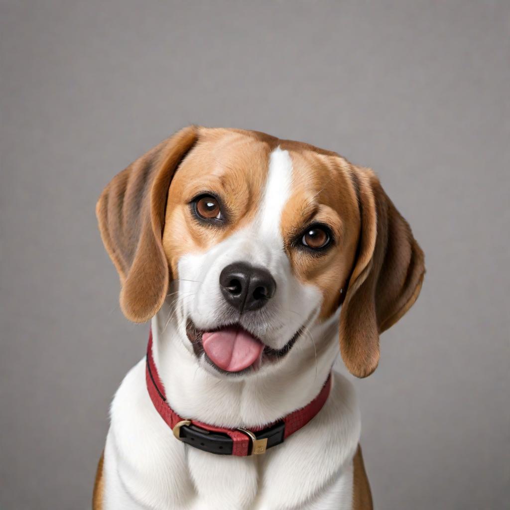  A photo of a beagle dog with a happy and affectionate expression. Include a caption that reads, "I love Lera!" The image should be bright and convey a warm, loving atmosphere. The caption should be in a playful and lively font, easily readable, and integrated into the image as if the dog is expressing this love. hyperrealistic, full body, detailed clothing, highly detailed, cinematic lighting, stunningly beautiful, intricate, sharp focus, f/1. 8, 85mm, (centered image composition), (professionally color graded), ((bright soft diffused light)), volumetric fog, trending on instagram, trending on tumblr, HDR 4K, 8K