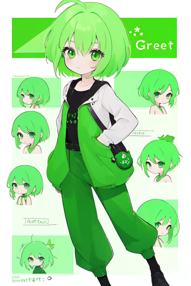  One way green hair character