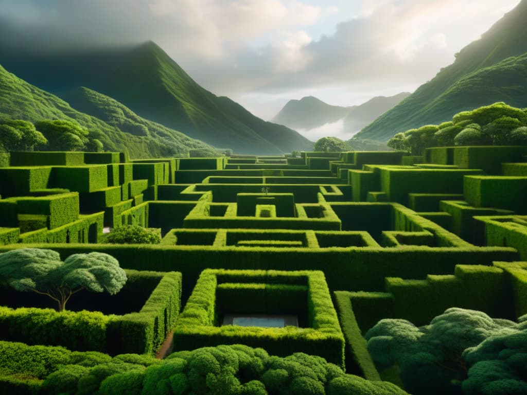  An intricate digital illustration showcasing a detailed crosssection of the Glade, the central location in the Maze Runner series. The image features the towering ivycovered walls of the maze, the rustic shacks where the Gladers reside, and the lush greenery of the surrounding forest. In the distance, the imposing maze looms, with intricate mechanical walls and shifting pathways. The sky above is a dramatic blend of swirling clouds and artificial lighting, capturing the eerie and mysterious atmosphere of the Maze Runner universe. hyperrealistic, full body, detailed clothing, highly detailed, cinematic lighting, stunningly beautiful, intricate, sharp focus, f/1. 8, 85mm, (centered image composition), (professionally color graded), ((bright soft diffused light)), volumetric fog, trending on instagram, trending on tumblr, HDR 4K, 8K