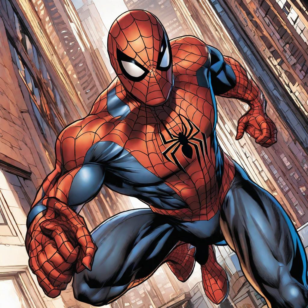  Perro araña, marvel comic panel, dc animated comic panel, comic panel, manga and manhwa style panel, portrait, young person face, style for marvel comic, anime comic panel style hyperrealistic, full body, detailed clothing, highly detailed, cinematic lighting, stunningly beautiful, intricate, sharp focus, f/1. 8, 85mm, (centered image composition), (professionally color graded), ((bright soft diffused light)), volumetric fog, trending on instagram, trending on tumblr, HDR 4K, 8K