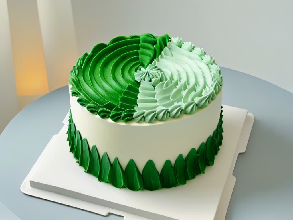  An intricately decorated cake showcasing a fusion of classical art elements like intricate Greek patterns and modern pastry techniques. The cake is elegantly displayed on a minimalist white platter, emphasizing the exquisite details and artistic influence in contemporary pastry design. hyperrealistic, full body, detailed clothing, highly detailed, cinematic lighting, stunningly beautiful, intricate, sharp focus, f/1. 8, 85mm, (centered image composition), (professionally color graded), ((bright soft diffused light)), volumetric fog, trending on instagram, trending on tumblr, HDR 4K, 8K