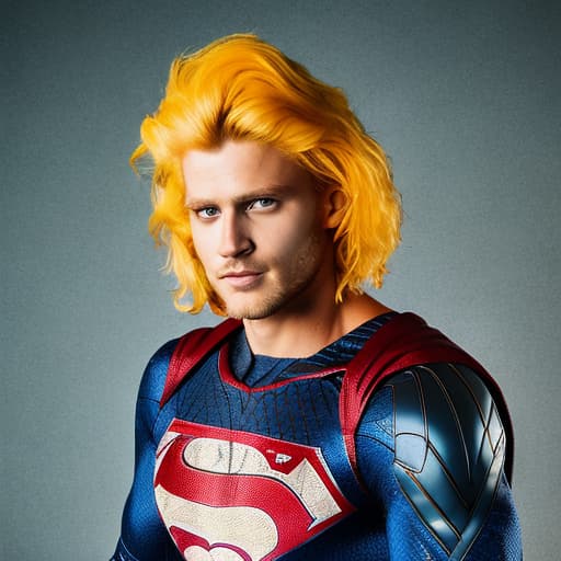 portrait+ style dc superhero queer blonde hunk dude face