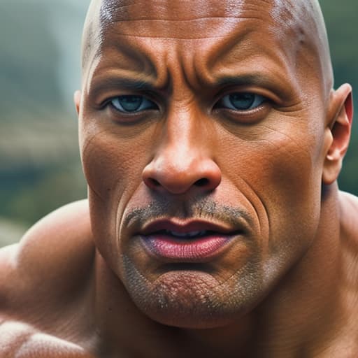  the rock dwayne johnson locking at the camera singing realistic.