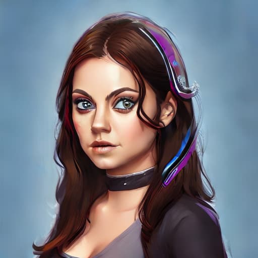 portrait+ style mila Kunis world of Warcraft rogue in bloodfang