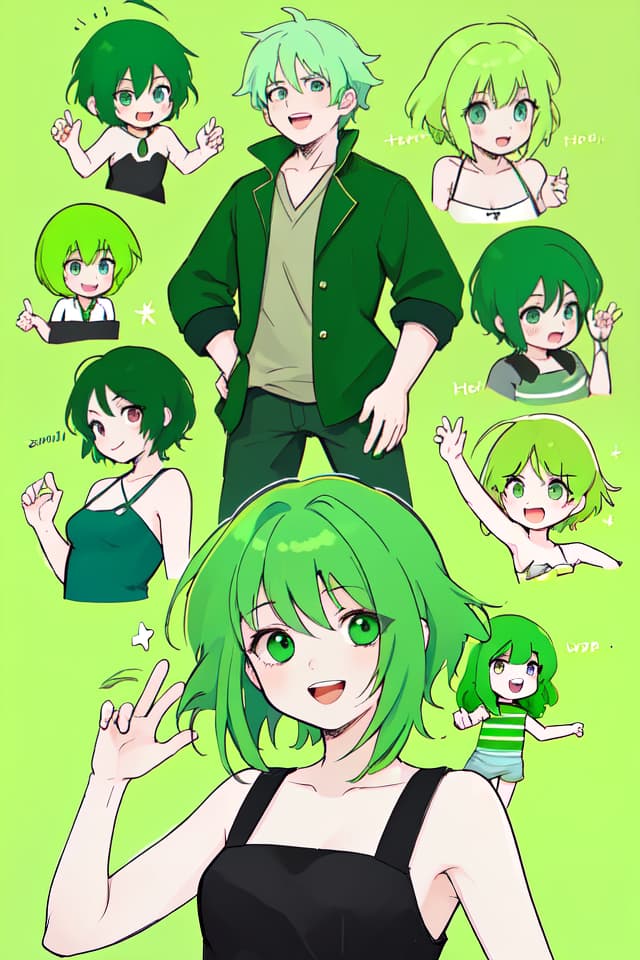  The humorousness of the green hair character