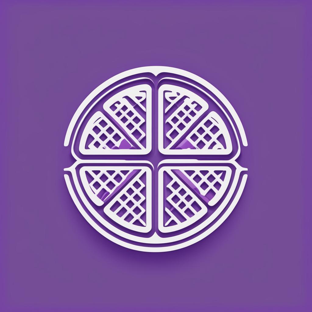  Logo, (minimalism style), Waffle, purple