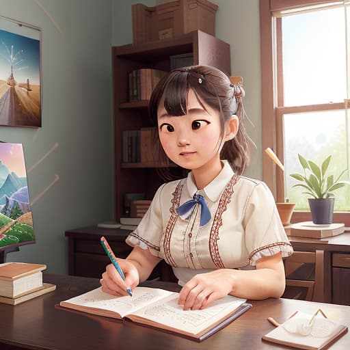  Prompt: In a quaint art studio nestled within a small town, best friends Soo-Yeon and In-Chae are deeply engrossed in their work. Soo-Yeon, brimming with artistic talent, strokes her color pencil across her canvas, crafting an image as unique as her own. In-Chae, equally talented, is mirroring Soo-Yeon's concentration, his own color pencil moving in sync, their styles as different as day and night. Suddenly, a clumsy slip leads to In-Chae accidentally snapping Soo-Yeon's favorite color pencil. A moment of tension fills the air, causing a brief dispute between the two friends. As time passes, they navigate the rocky waves of misunderstanding, taking steps toward forgiveness and understanding. The image should capture this delicate moment of hyperrealistic, full body, detailed clothing, highly detailed, cinematic lighting, stunningly beautiful, intricate, sharp focus, f/1. 8, 85mm, (centered image composition), (professionally color graded), ((bright soft diffused light)), volumetric fog, trending on instagram, trending on tumblr, HDR 4K, 8K