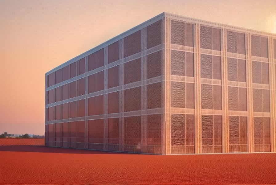  a modern building with red bricks, Norman Foster design, sunset, ultra realistic, ultra high resolution, 4K image