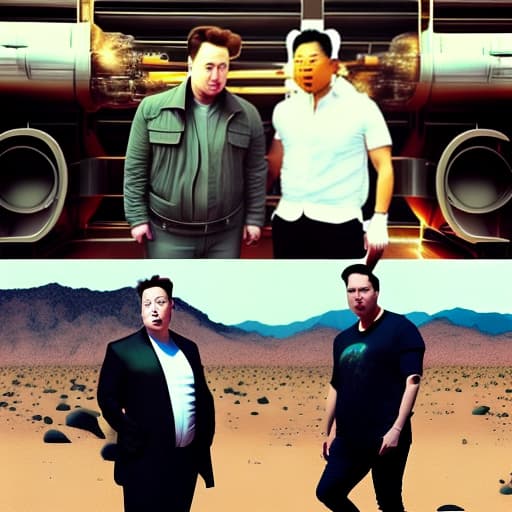 estilovintedois elon musk whit Kim Jon kun