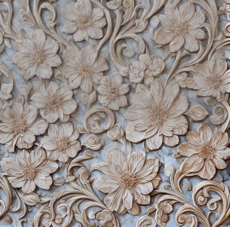  a close up of a wall with a bunch of flowers on it, carved marble texture silk cloth, intricate artwork, very intricate art, detailed and intricate image, intricate art, flowers with intricate detail,