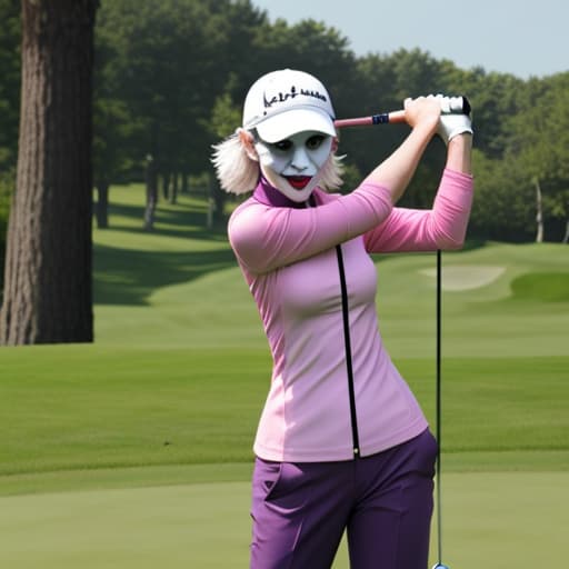  Female joker golfing