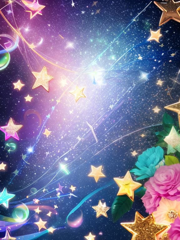  Cute musical notes and sparkling stars and gems wallpaper