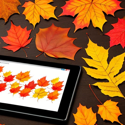  Autumn leaves in tablet display technology