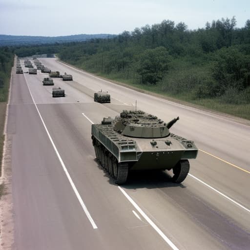  Image of colon of infantry fighting vehicles and military trucks crossing border (invasion 1960x). Use real military vehicles