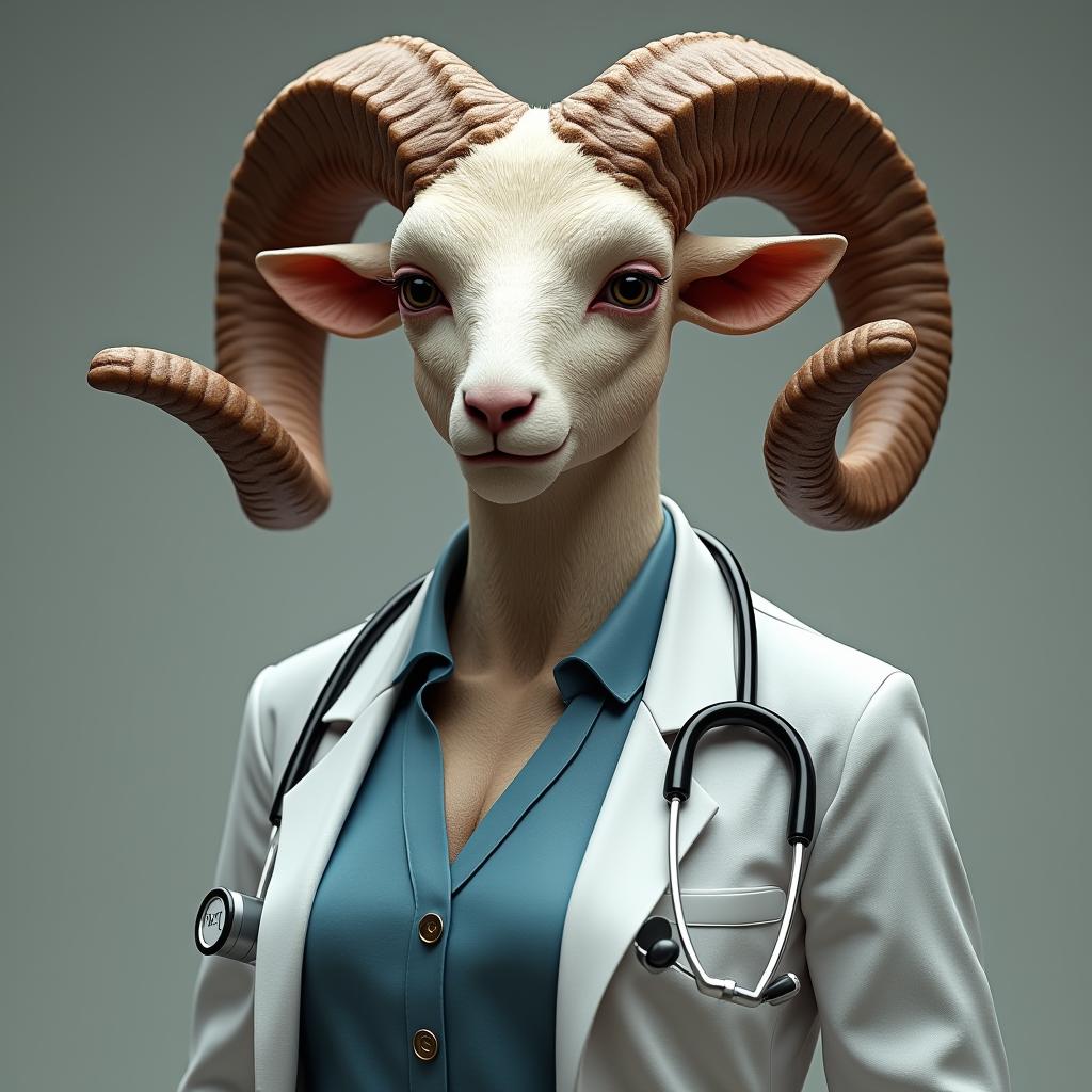  doctor ram female fullbody, award winning, professional, highly detailed, masterpiece