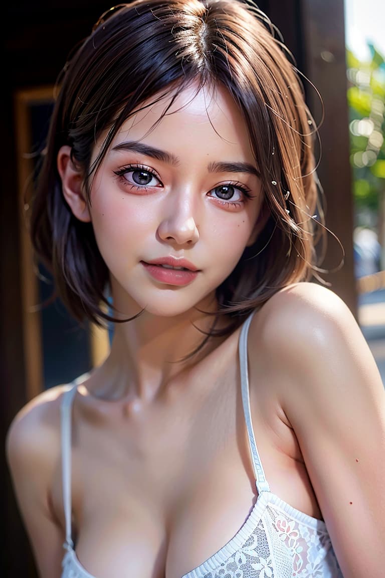  ultra high res, (photorealistic:1.4), raw photo, (realistic face), realistic eyes, (realistic skin), <lora:XXMix9 v20LoRa:0.8>, ((((masterpiece)))), best quality, very high resolution, ultra detailed, in frame, beautiful, Japanese, short hair, cute, fluttering eyelashes, big eyes, thin eyebrows, black haired gal, attractive, youthful, stylish, charming smile, elegant, graceful, alluring, trendy, fashionable, captivating, modern, trendy