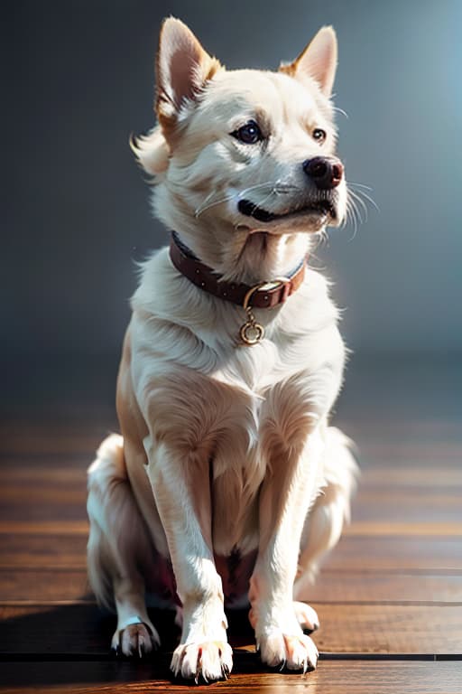  Dog hyperrealistic, full body, detailed clothing, highly detailed, cinematic lighting, stunningly beautiful, intricate, sharp focus, f/1. 8, 85mm, (centered image composition), (professionally color graded), ((bright soft diffused light)), volumetric fog, trending on instagram, trending on tumblr, HDR 4K, 8K