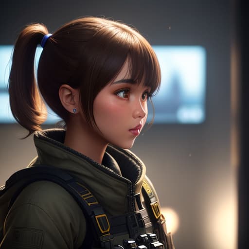  Child, short brown hair, with pigtail, plays a video game hyperrealistic, full body, detailed clothing, highly detailed, cinematic lighting, stunningly beautiful, intricate, sharp focus, f/1. 8, 85mm, (centered image composition), (professionally color graded), ((bright soft diffused light)), volumetric fog, trending on instagram, trending on tumblr, HDR 4K, 8K