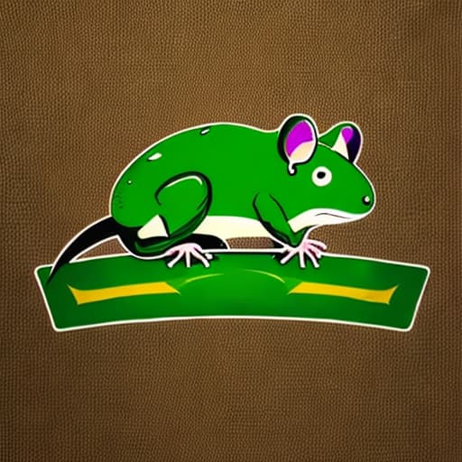  purple rat and green toad logo