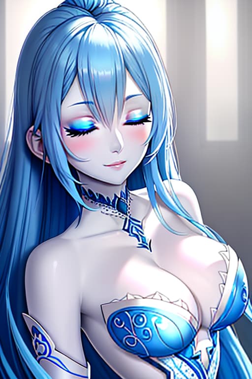  Drawn concept art, a , blue patterns all over her body, porcelain skin, ballerina, blue hair, blue shadows around eyes, eyes closed. Full sized, concept ART, drawing from two sides. White skin made of porcelain, a large bare with s. hyperrealistic, full body, detailed clothing, highly detailed, cinematic lighting, stunningly beautiful, intricate, sharp focus, f/1. 8, 85mm, (centered image composition), (professionally color graded), ((bright soft diffused light)), volumetric fog, trending on instagram, trending on tumblr, HDR 4K, 8K