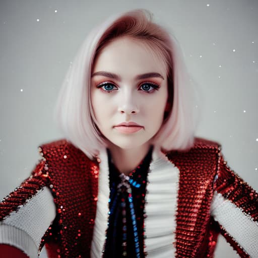 portrait+ style russian queer pop singer blonde female face